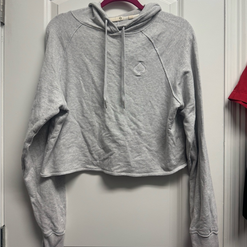Tasc Light Gray cropped Women's Hoodie
